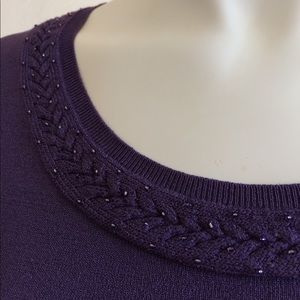 Jones petite purple sweater with beads