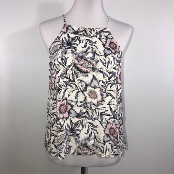 H&M Tops - H&M Woman's Floral Top Medium Blue Lavender