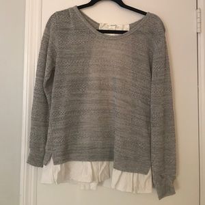 Anthropologie grey sweater with bow
