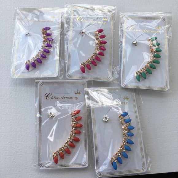 Ear Cuff Rhinestone Blue - Picture 3 of 3