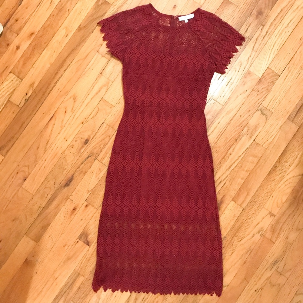 Endless Rose maroon lace cocktail & evening dress