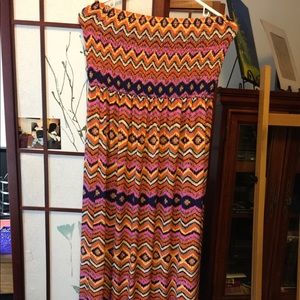 Fashion strapless long sun dress