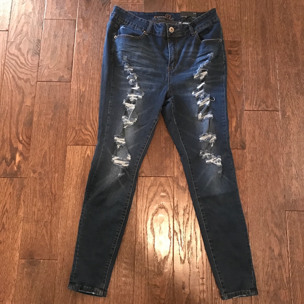 High rise Ripped jeggings