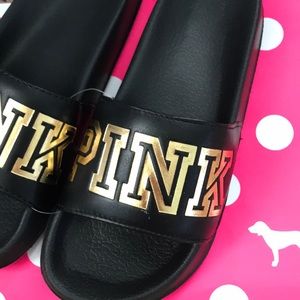 Pink slides, with straw