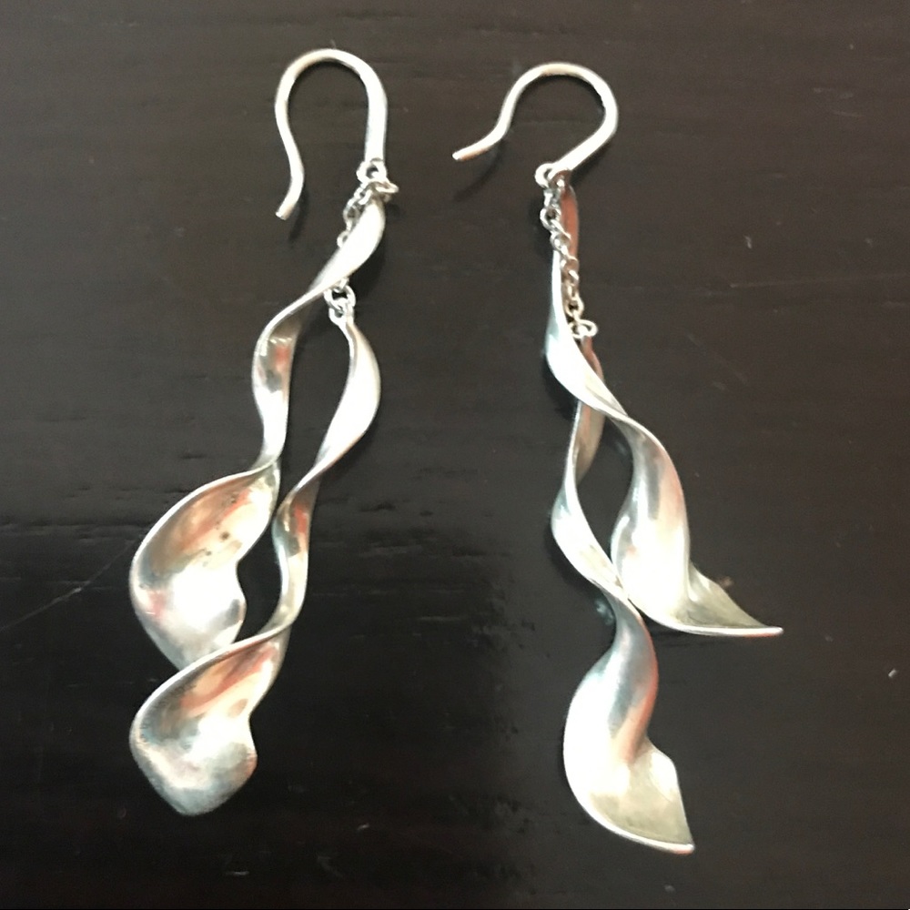 Tiffany & Co Frank Gehry Orchid  Silver earrings.