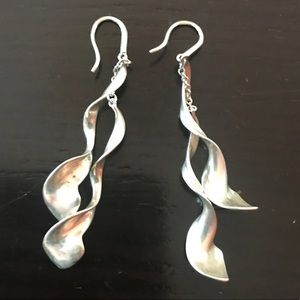 Tiffany & Co Frank Gehry Orchid  Silver earrings.