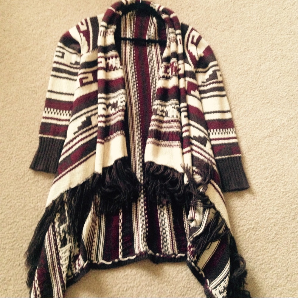 Forever 21 Red & Brown Southwestern Sweater