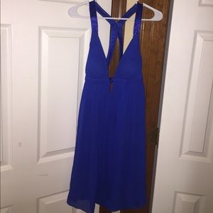 Cache royal blue formal silk dress.