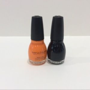 Sinful Colors Nail Polish Orange and Black