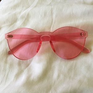 Clear transparent pink glasses