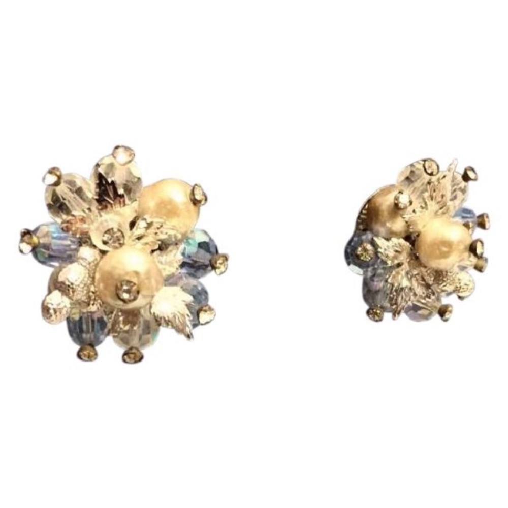 Vintage Vendome cluster clip on earrings