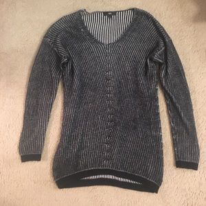 Grey white and black sweater