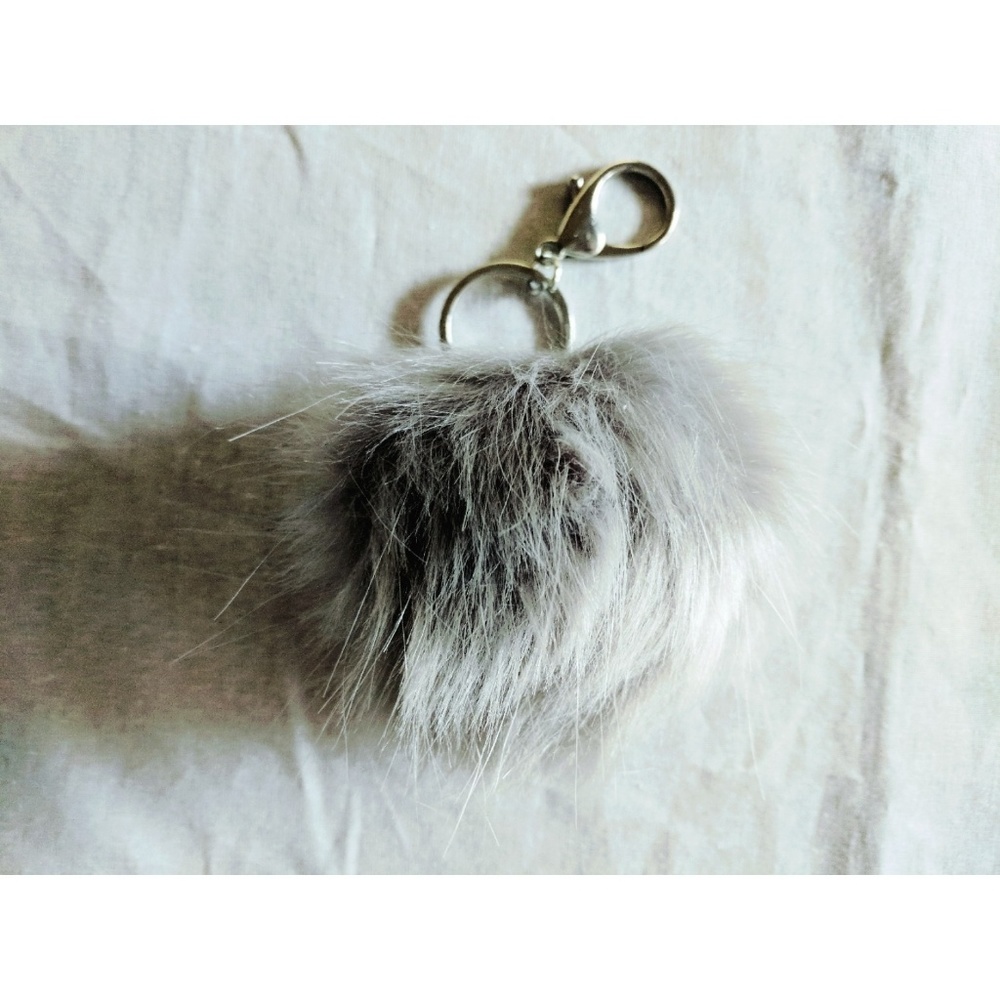 Grey Fur Keychain