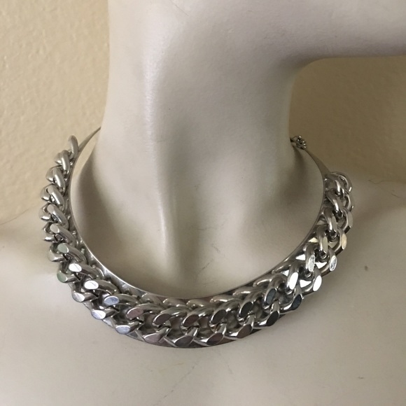 Vintage Heavy Chainlink Collar Style Necklace - Picture 3 of 5