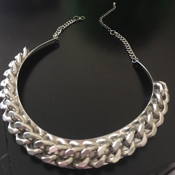 Vintage Heavy Chainlink Collar Style Necklace - Picture 1 of 5