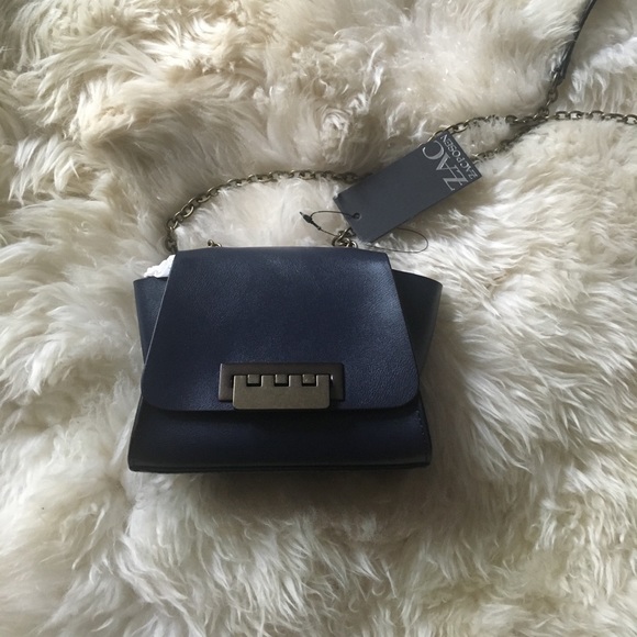 NWT Zac Posen Mini Eartha Dark Blue Crossbody - Picture 1 of 6