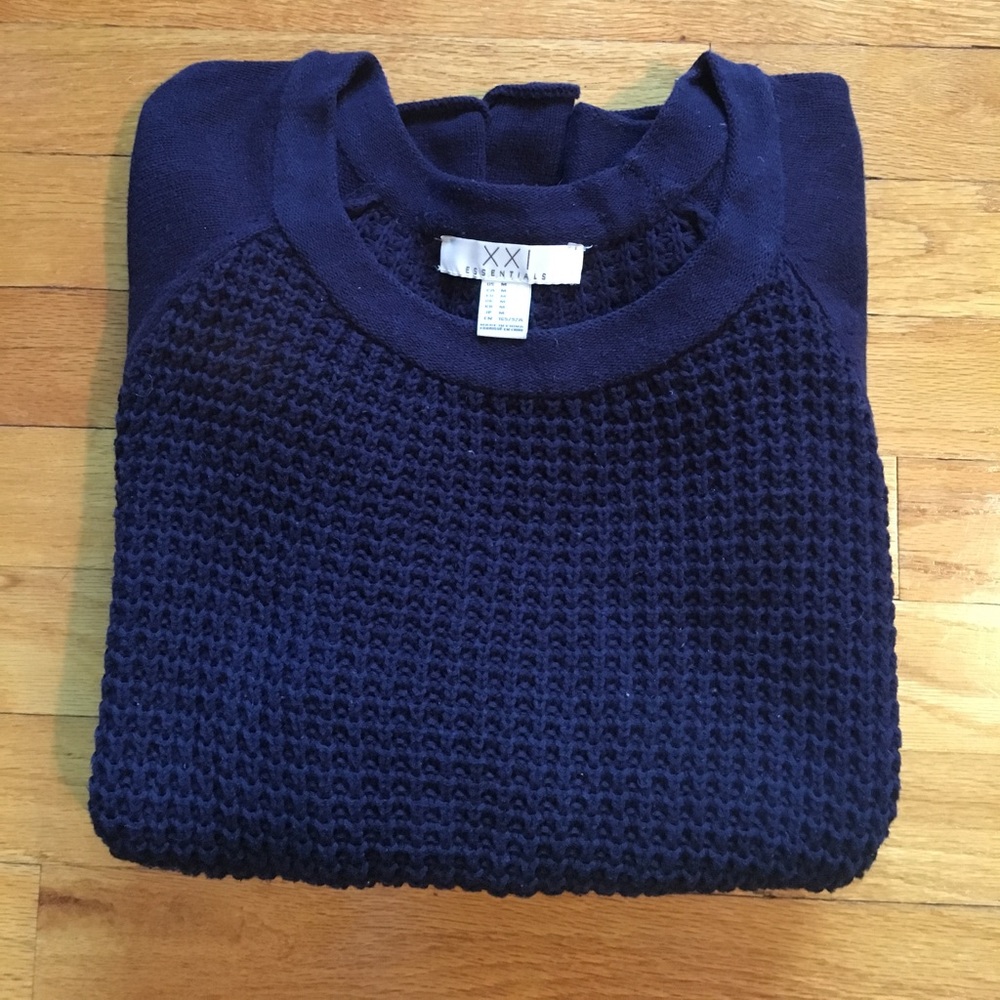 Navy blue knit sweater