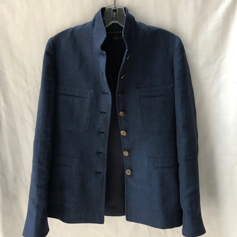 Blue linen blazer