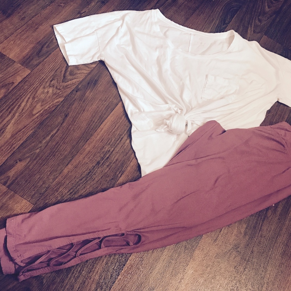 Mauve Pink Ballerina Crop leggings