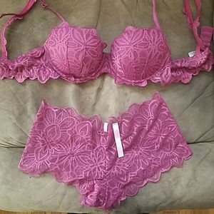 PINK bra and panty set NWOT