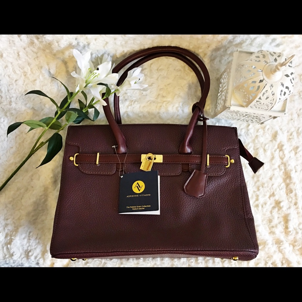 Adrienne Vittadini Merlot Double-handle Satchel
