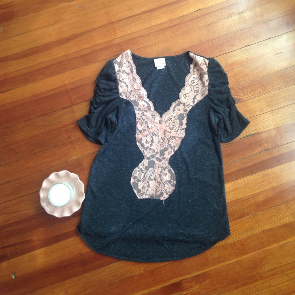 Flirty, lace lined tee!