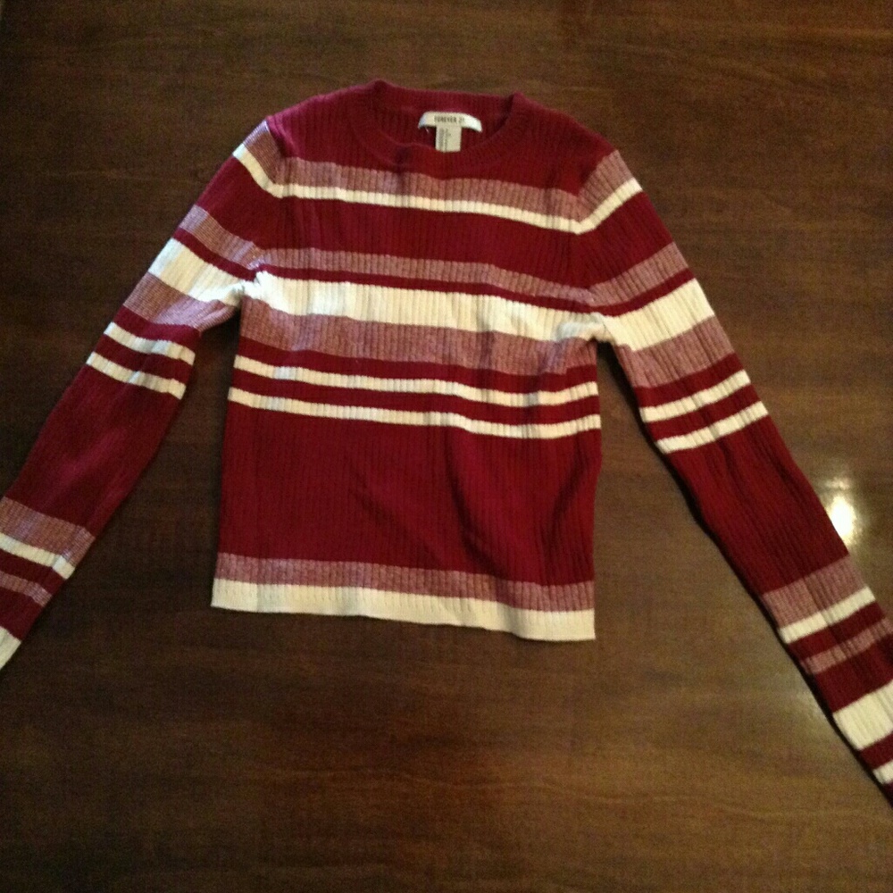 Forever 21 striped sweater crop top