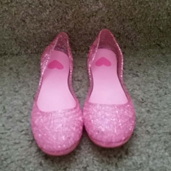 glitter jelly flats