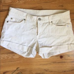 7 For All Mandkind White Jean Shorts