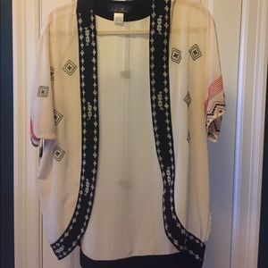 Sheer bohemian cream cardigan