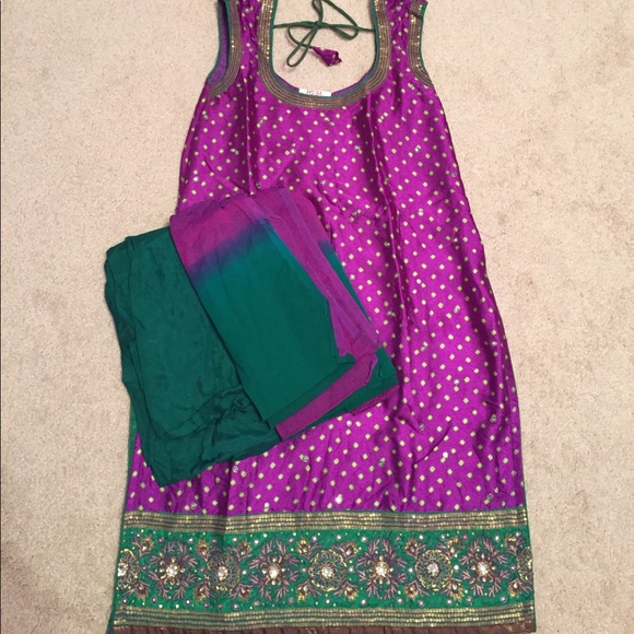 Other - Purple/green/ bhandhni chudidar
