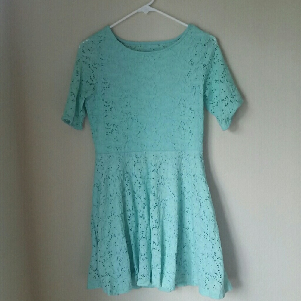Mint green laced dress