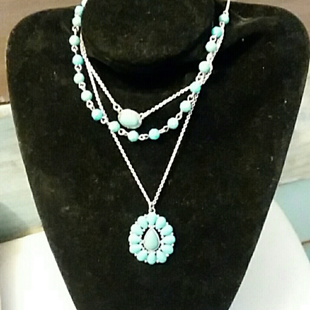 Baby blue turquoise necklace