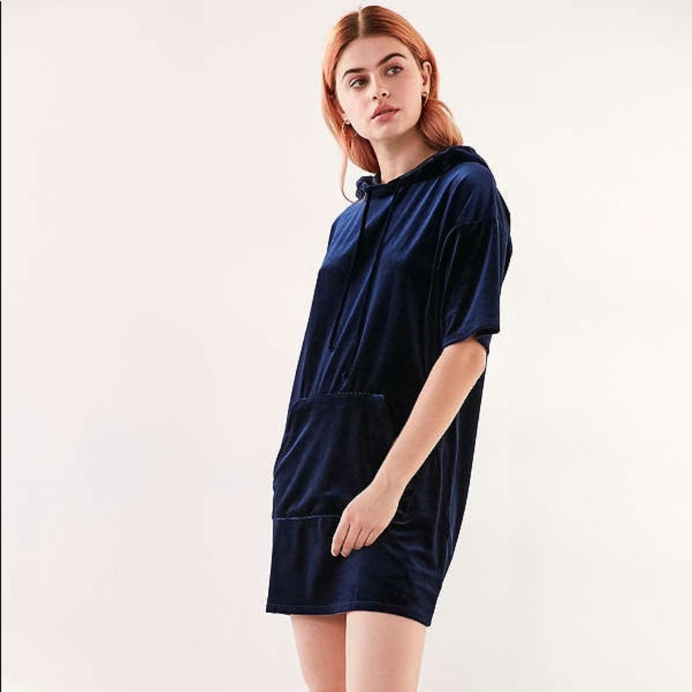 Velvet Hoodie Dress - Picture 2 of 5
