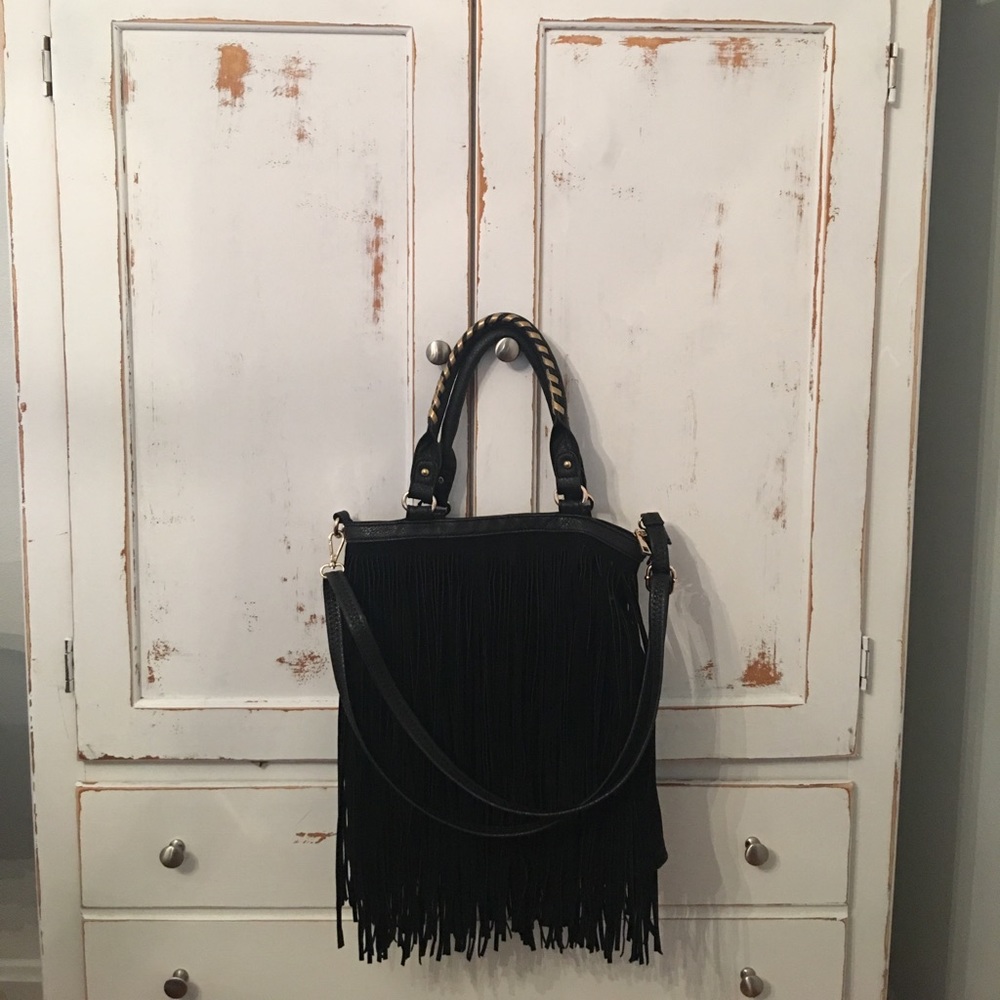 Fringe cross body bag