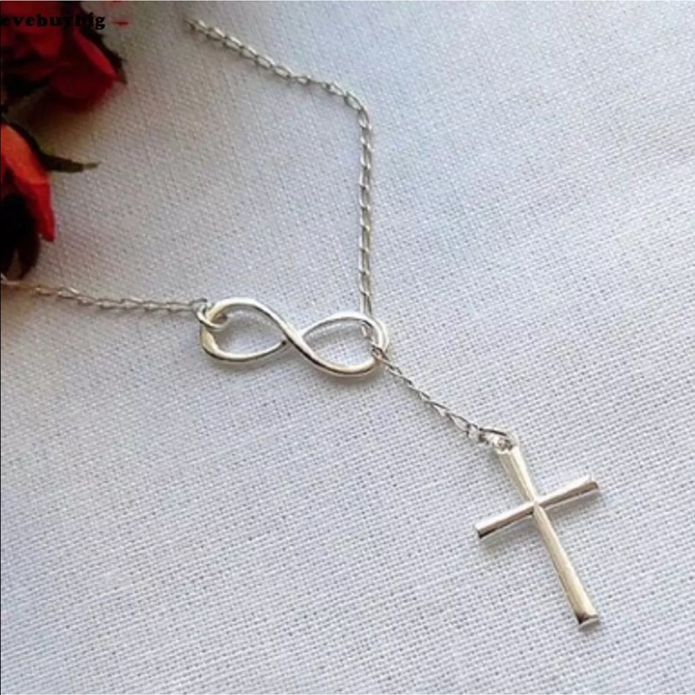 Infinity cross necklace