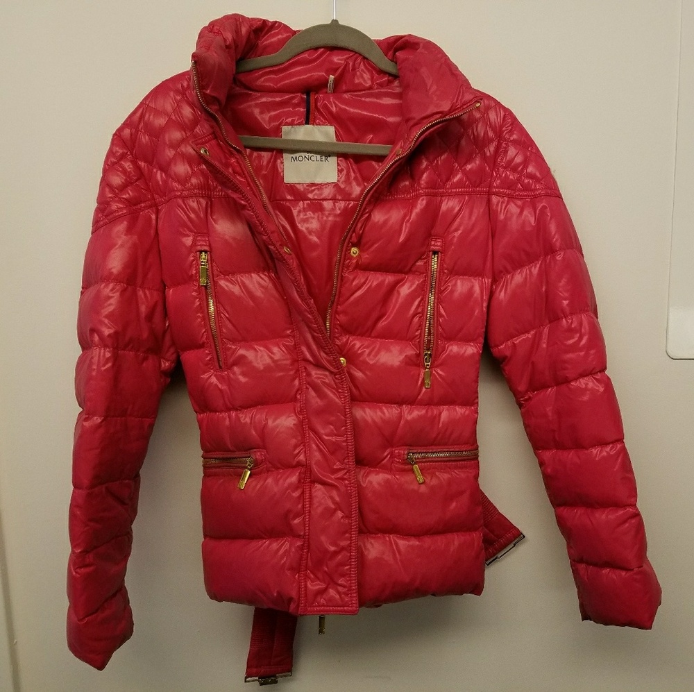 Hot pink Moncler down jacket