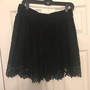 Black lace shorts. 3x