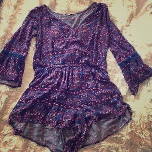 Floral American Eagle Romper