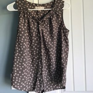Tie front polka dot tank