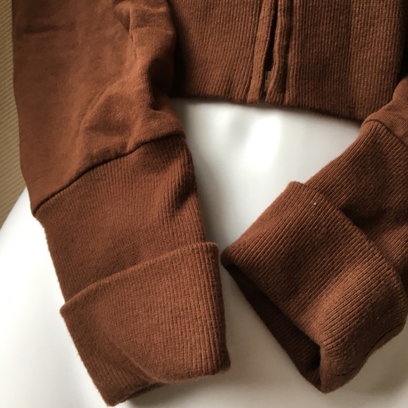 Chocolate brown - hoodie with zipper -size medium - Picture 3 of 5