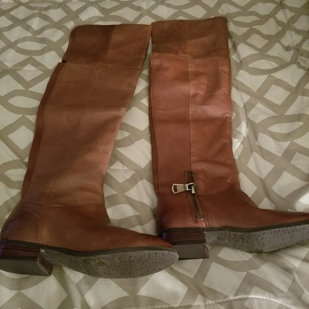 Brown knee boots