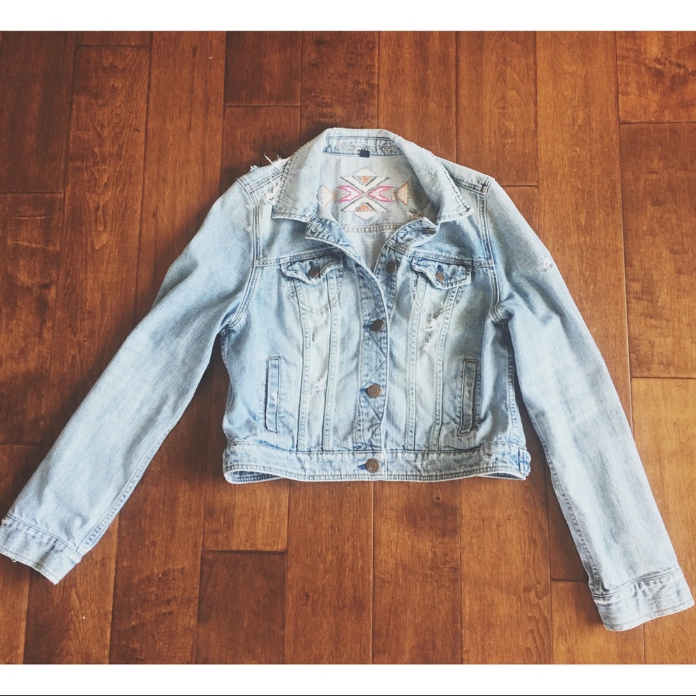 Vintage distressed denim jacket