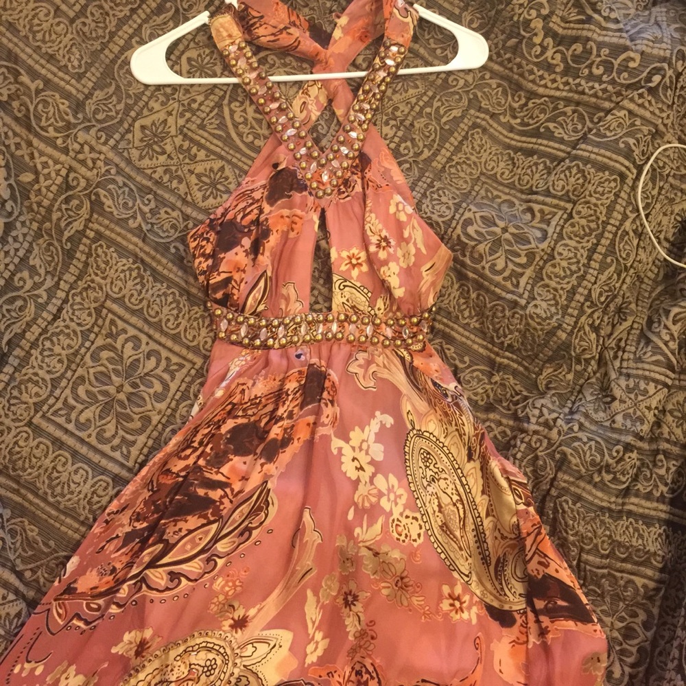 Beautiful %100 Silk evening dress sz xs