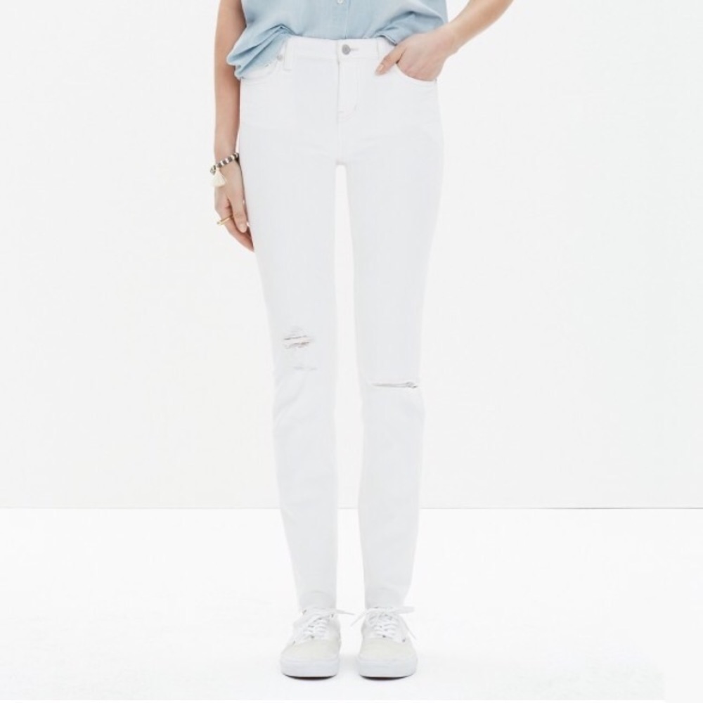 NWOT Madewell Alley Straight White Cut-edge Jeans