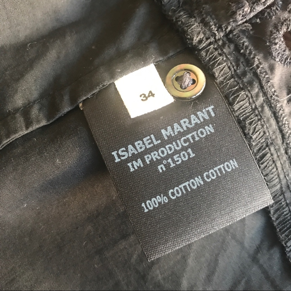 Isabel Marant Scarla Black Eyelet Lace Mini Dress - Picture 6 of 6