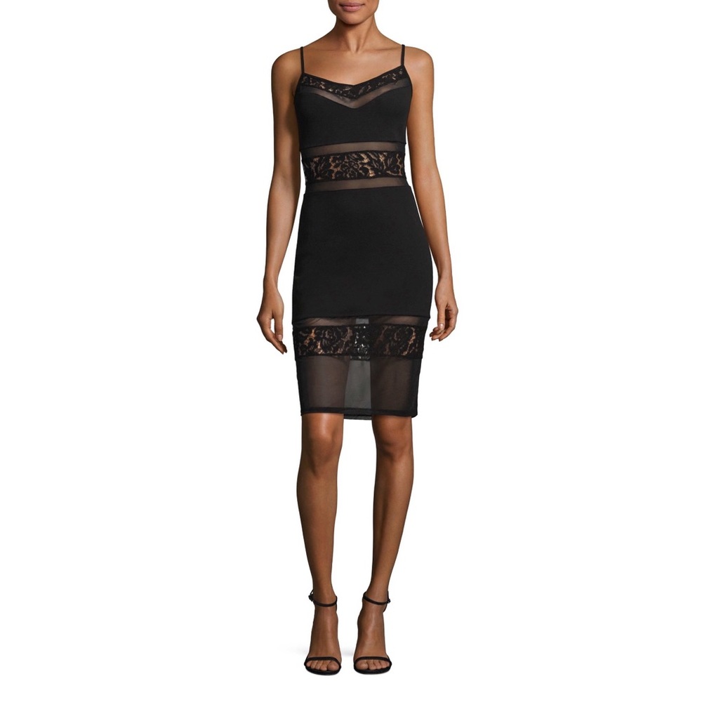 French Connection Lucky Layer Black Lace Dress