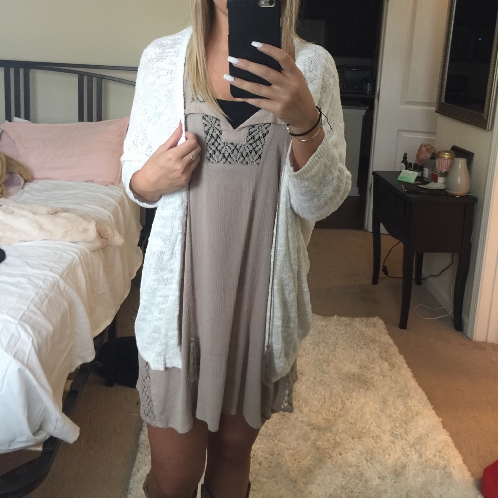 White cardigan