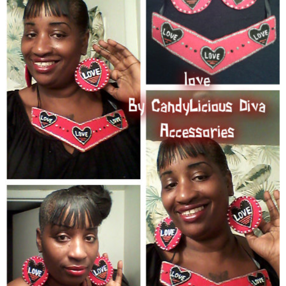 He love me...He love me not..bib necklace set