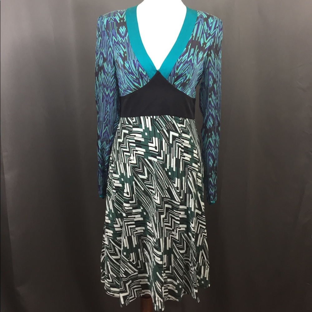 Catherine Malandrino Silk Printed Tie Dress
